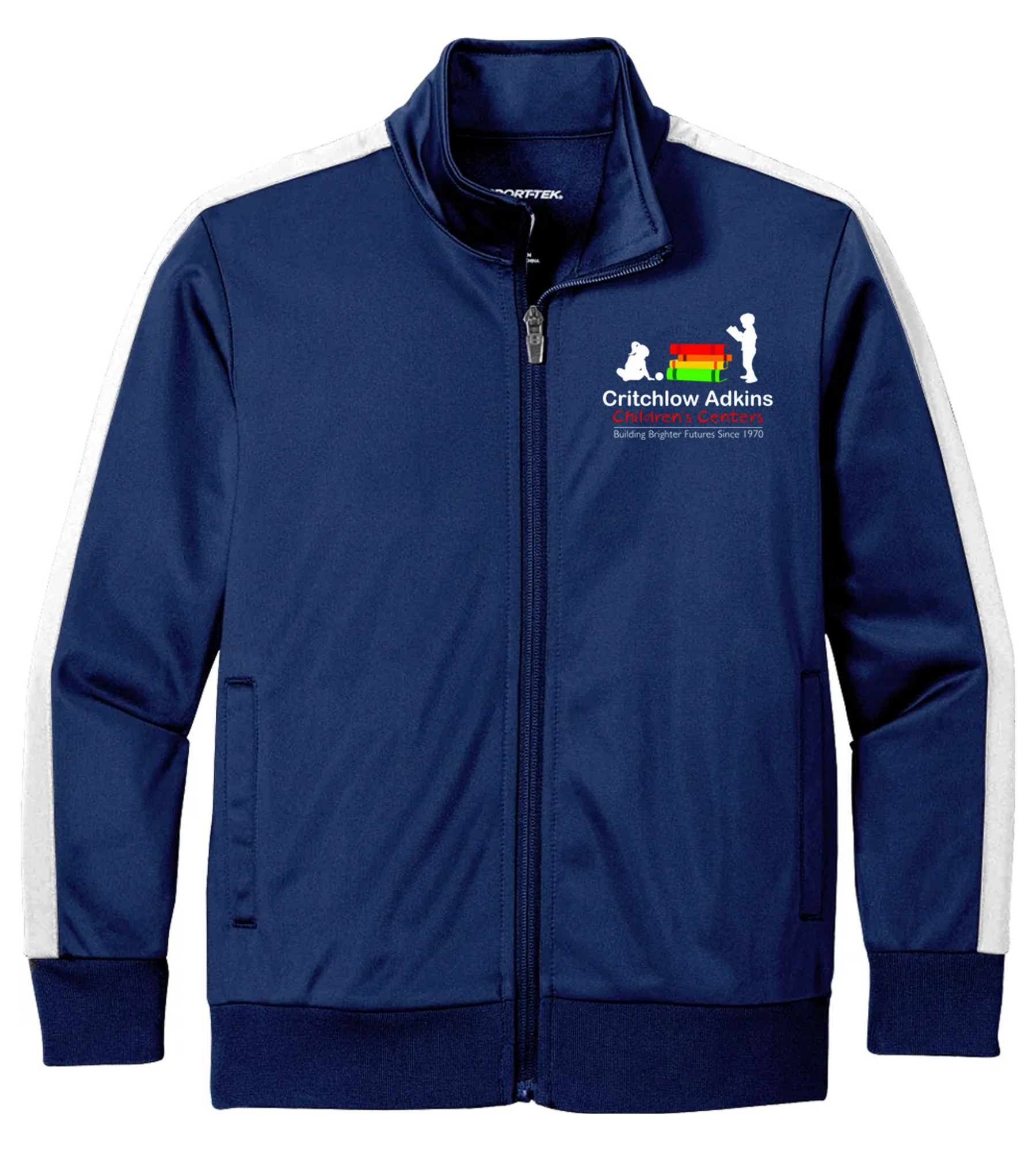 Sport-Tek Youth Tricot Sleeve Stripe Track Jacket